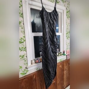 Black and Silver Zebra Print Dress